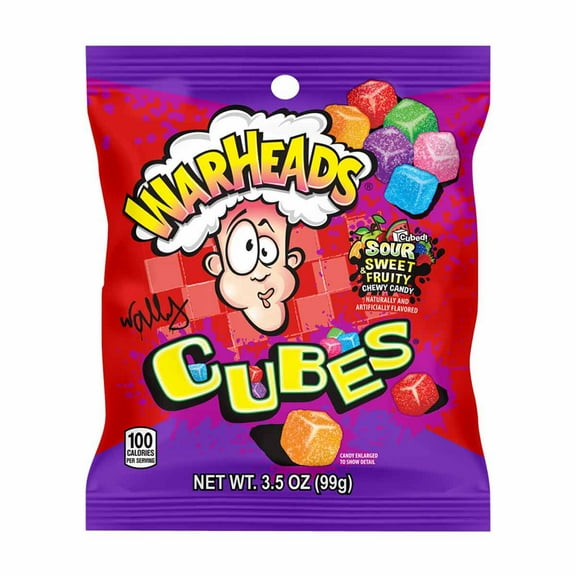 Warheads Chewy Cubes Sour Sweet & Fruity Candy 3.5 oz
