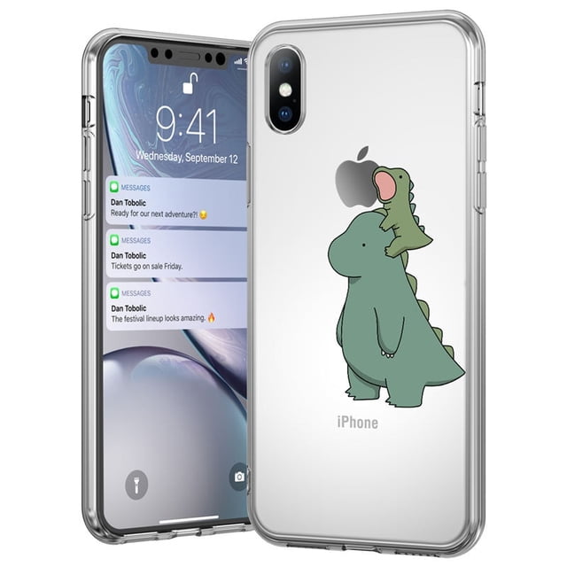 Funda de teléfono transparente Ottwn para iPhone 11 Pro Max 13 12 X XR 7 8 6s Plus, funda transparente de TPU suave con animales de dibujos animados bonitos para iPhone 14 Tan Jianjun unisex