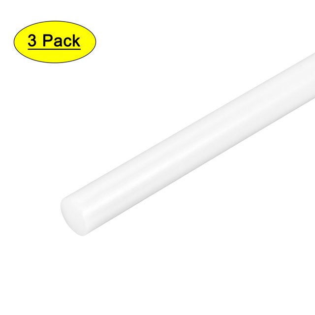 Unique Bargains (POM)Plastic Round Rod,Polyoxymethylene Rods,10mm Dia 50cm Length White Engineering Plastic Round Bar 3pcs