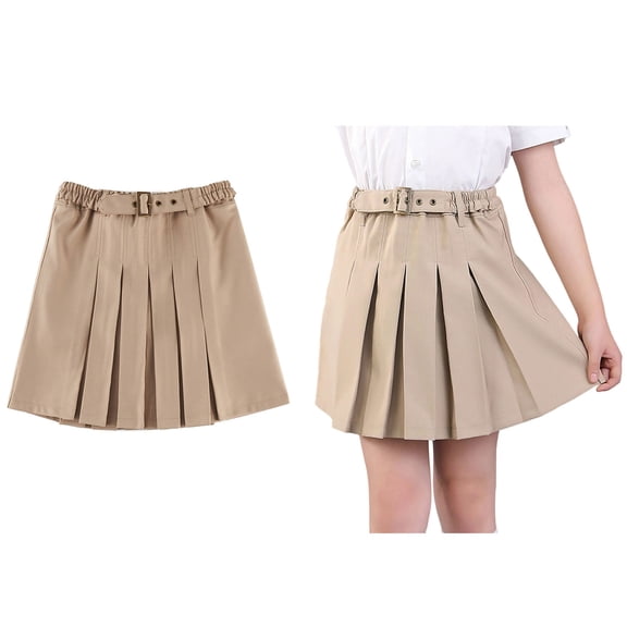 Uniform Skirt for Girls A-Line Pleated Skort with Lining Shorts Back To School Clothes for Teen Girls Skater Skirts 13-14 Years