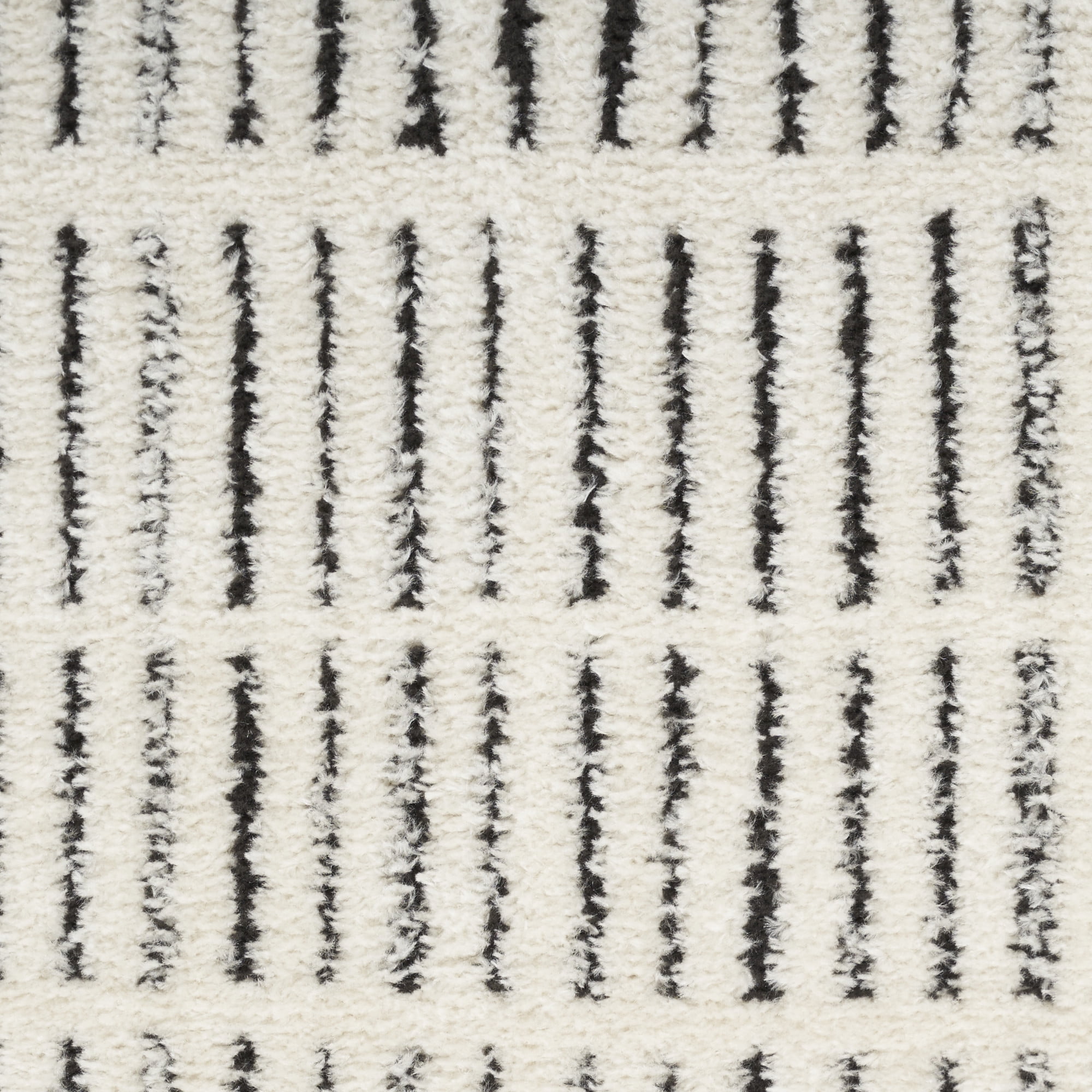 Nourison Cozy Modern Scandinavian Ivory Black 5'3" x 7' Area Rug (5x7)