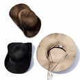 thumbnail image 4 of TOPTIE Cowboy Hat Corduroy Vintage Classic Boonie with Chin Cord Bucket Hat for Outdoor-Pink, 4 of 8