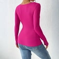thumbnail image 4 of Womens Long Sleeve Stretch Crewneck Ribbed T-Shirt Slim Fit Casual Basic Knit Tops, 4 of 5
