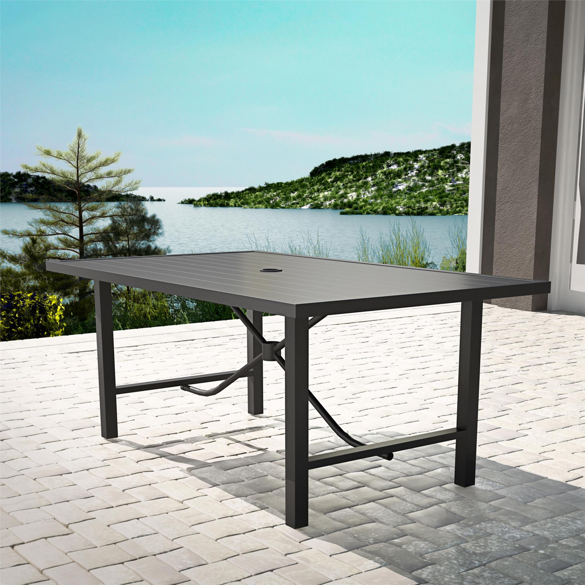 COSCO Outdoor Furniture, Patio Dining Table, Steel, Charcoal - Walmart.com