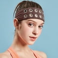 thumbnail image 3 of Punk Style Wide Hair Band Breathable Cutout Headband with Metal Stretchy Lightweight Fashion Accessory for Women, 3 of 3