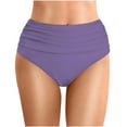 thumbnail image 1 of Shorts de Bain Plissés Couleur Unie pour Femmes Été - Double Couche Design Triangle, Ajustement Élastique, 1 of 5