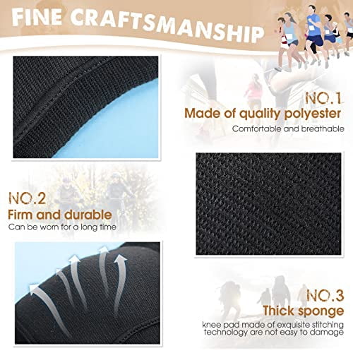 Voylla 12 Pairs Volleyball Knee Pads for Dancers Soft Breathable Knee Braces for Men Women Football Soccer Yoga Skating Wrestling Running Cycling(Medium,Black)