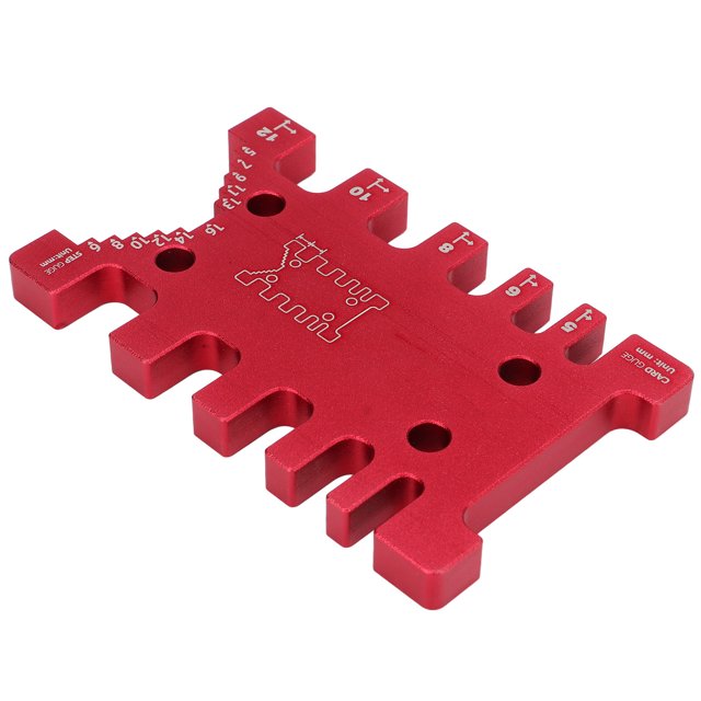 Tenon Caliper, Aluminum Alloy Long Service Life Tenon Card Gauge Simple Operation Portable Fine Workmanship For Woodworking Red