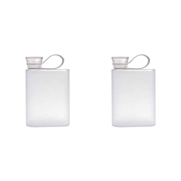Bearachild Botella delgada reutilizable de ABS con tapa hermética Actividades al aire libre Múltiples opciones de color Respetuoso del medio blanco 380ml 2Conjunto