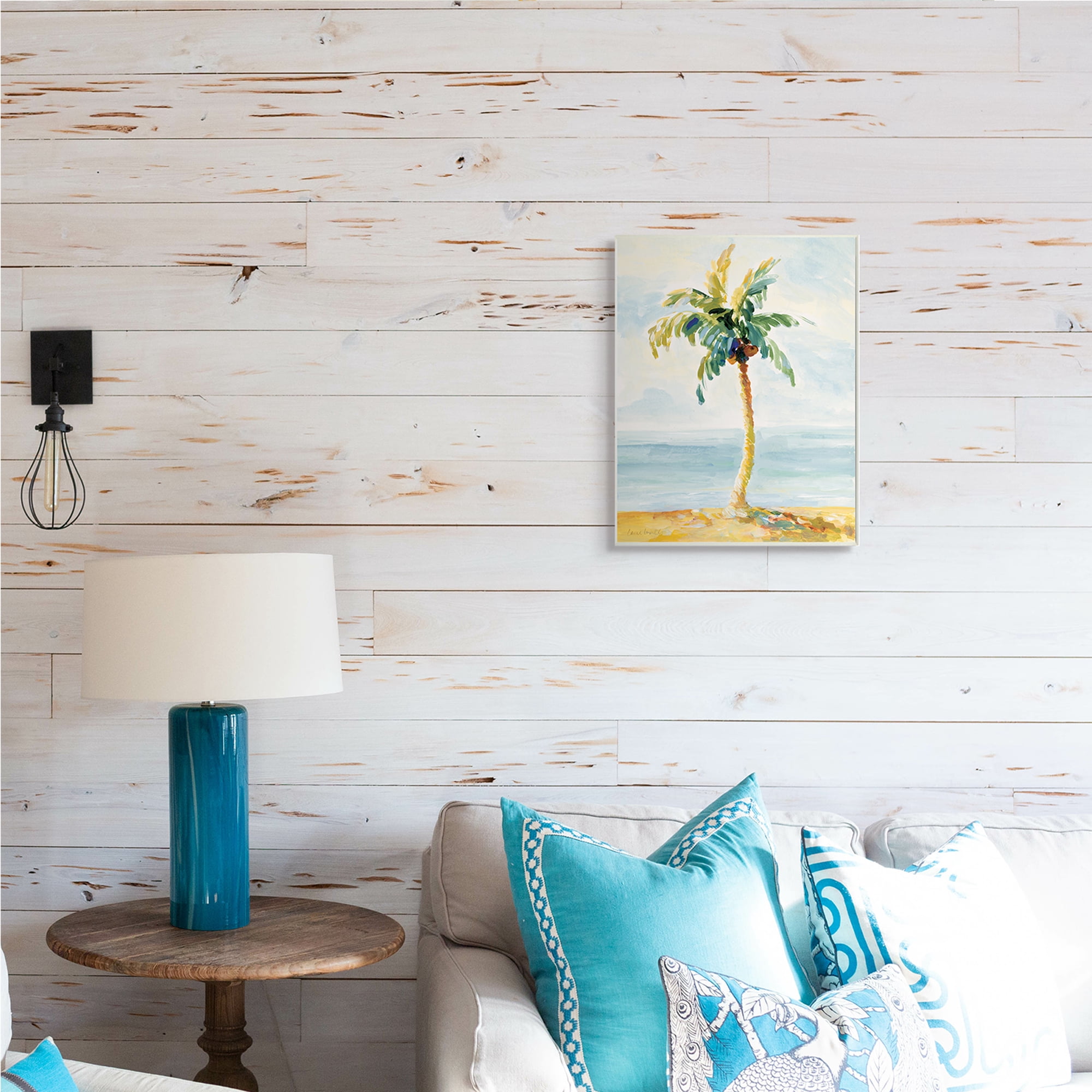 Stupell Industries Palm Tree with Coconuts on Beach Sand,13 x 19,Designed by Lanie Loreth
