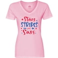 thumbnail image 3 of Inktastic 4th of July Stars Stripes and Sass Blue and Red Stars Women's V-Neck T-Shirt, 3 of 5