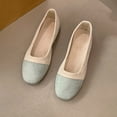 thumbnail image 5 of Amzcrzy Chaussures Plates pour Femmes Mode à Blocs de Couleur Chaussures de Travail et de Robe Confortables Décontractées Bout Rond à Enfiler Chaussures de Marche 36, 5 of 5