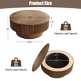 thumbnail image 4 of Rophefx 31.5" Round Coffee Table with Storage,Modern Wooden Accent Center Table for Living Room Apartment Small Space,Walnut, 4 of 8