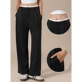 thumbnail image 2 of DARING DIVA Women's Striped Wide Leg Casual Work Long Pants Medium Black, 2 of 6