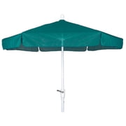 7.5' Hex Home Garden Umbrella 6 Rib Crank Champagne Bronze with Burgundy Vinyl Coated Weave Canopy