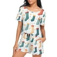 thumbnail image 5 of joogoo Women's Pajama Set Christmas Socks Short Sleepwear Loungewear with Pockets L, 5 of 7