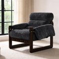 thumbnail image 5 of Chenille Accent Chair with Rolled Arms and Wooden Frame - Dark Gray, 5 of 10