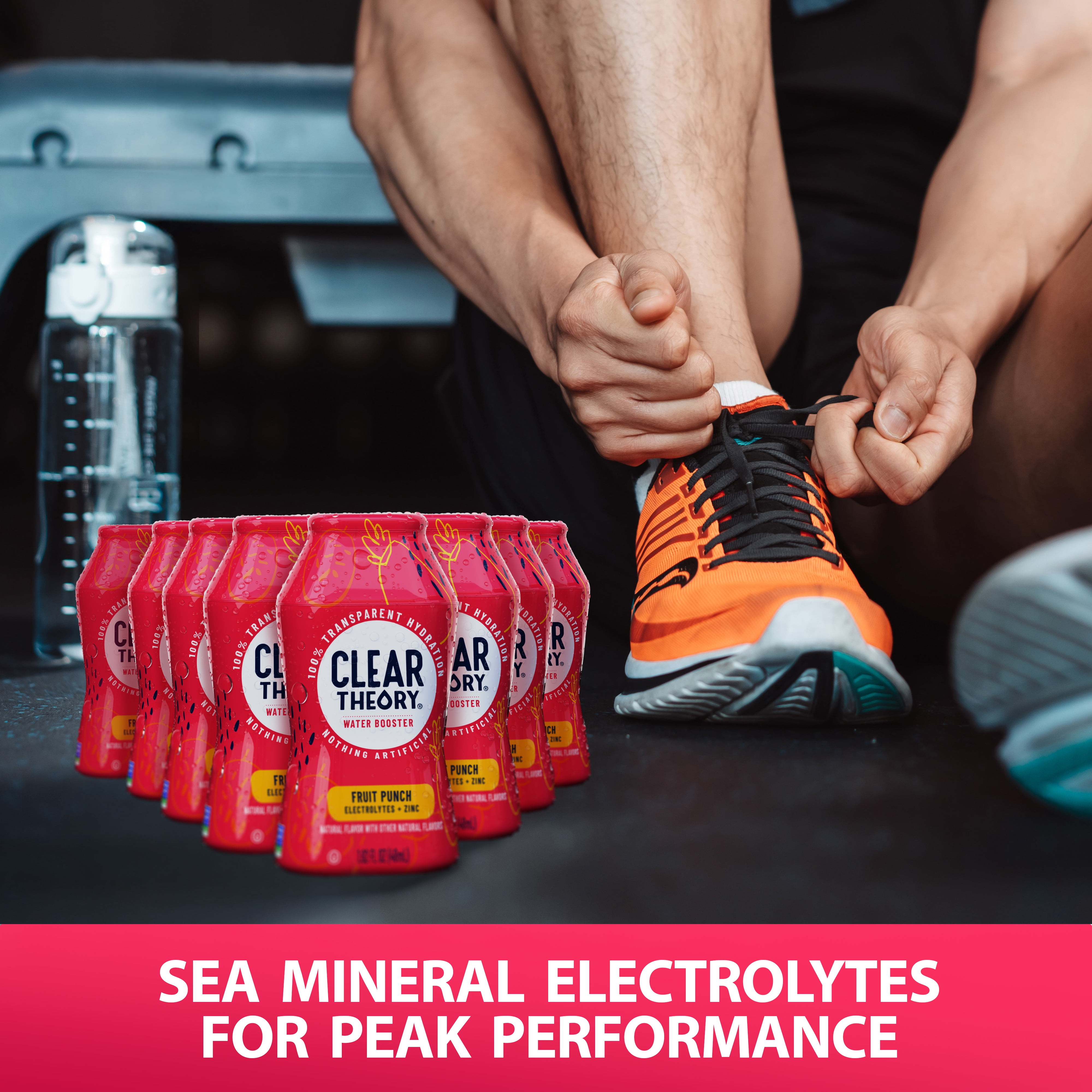Clear Theory Water Flavoring Drops with Electrolytes, Water Enhancer Liquid Flavored Water Drink Mix, Hydration for Kids, Vegan, Gluten Free, Low Calorie, Fruit Punch, 8 Pack, 1.62 Fl Oz Bottles