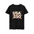 thumbnail image 4 of USPEED Retro Groovy USA 250 Graphic T-Shirt, 1776-2026 USA 250th Founding Anniversary Patriotic Short Sleeve Crewneck Tee, Cute Vintage National Pride Casual Top for Men Women, 4 of 4