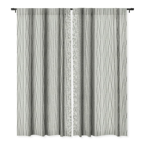 Society6 Heather Dutton Linear Cross Stone Single Panel Room Darkening Window Curtain 50" x 84"