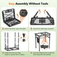 thumbnail image 3 of Folding Grill Table for Outside, Small Camping Table with Mesh Bag, 3 Height Adjustable Metal Aluminum Portable Grill Table for Picnic, Camping, BBQ, Beach, 3 of 9