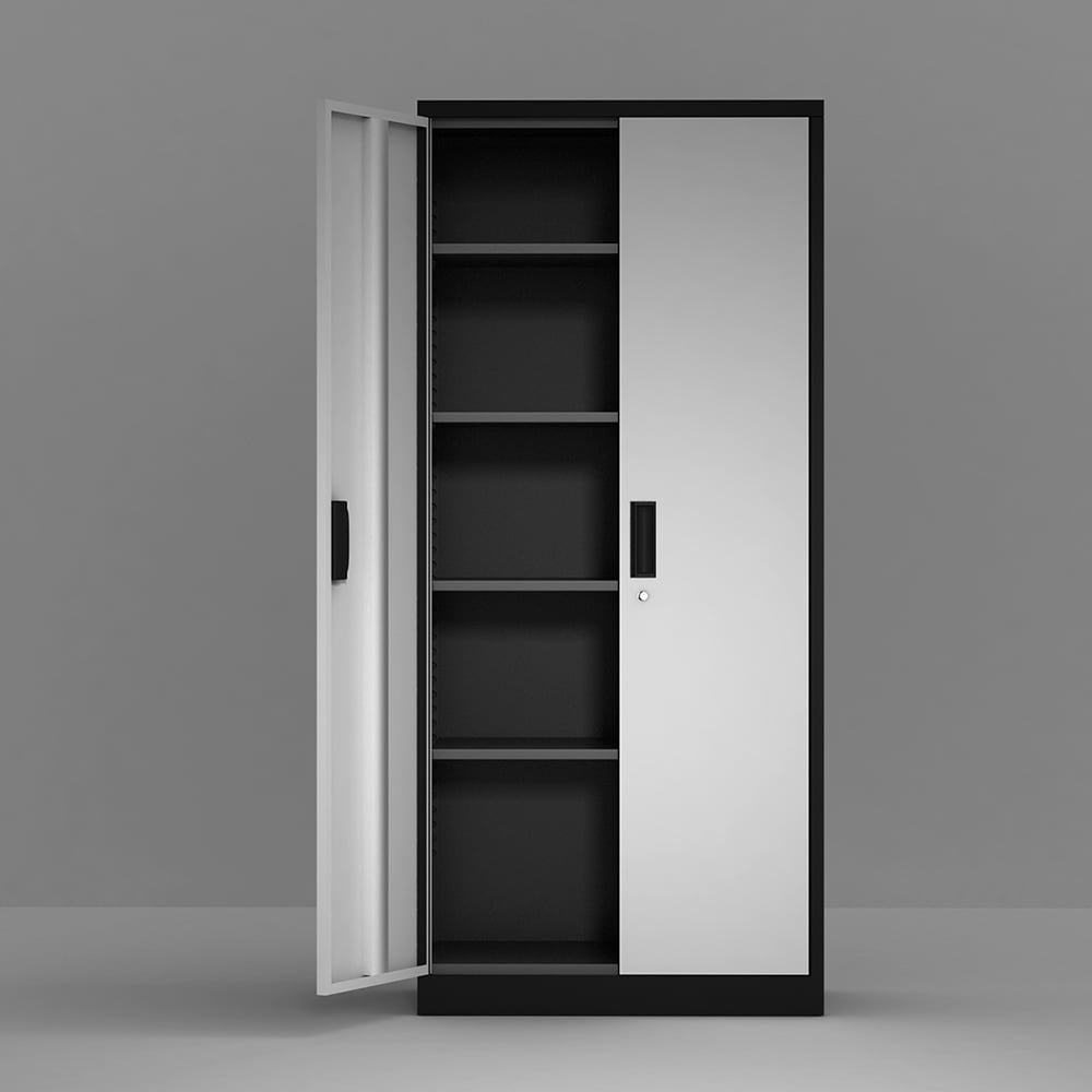Kepooman 5 Shelf Metal Storage Cabinet with 4 Adjustable Shelves & Lockable Doors for Home Office, 31.5"L x 15.7"W x 70.9"H, Black Kepooman 5 Shelf Metal Storage Cabinet with 4 Adjustable Shelves & Lockable Doors for Home Office, 31.5"L x 15.7"W x 70.9"H, Black