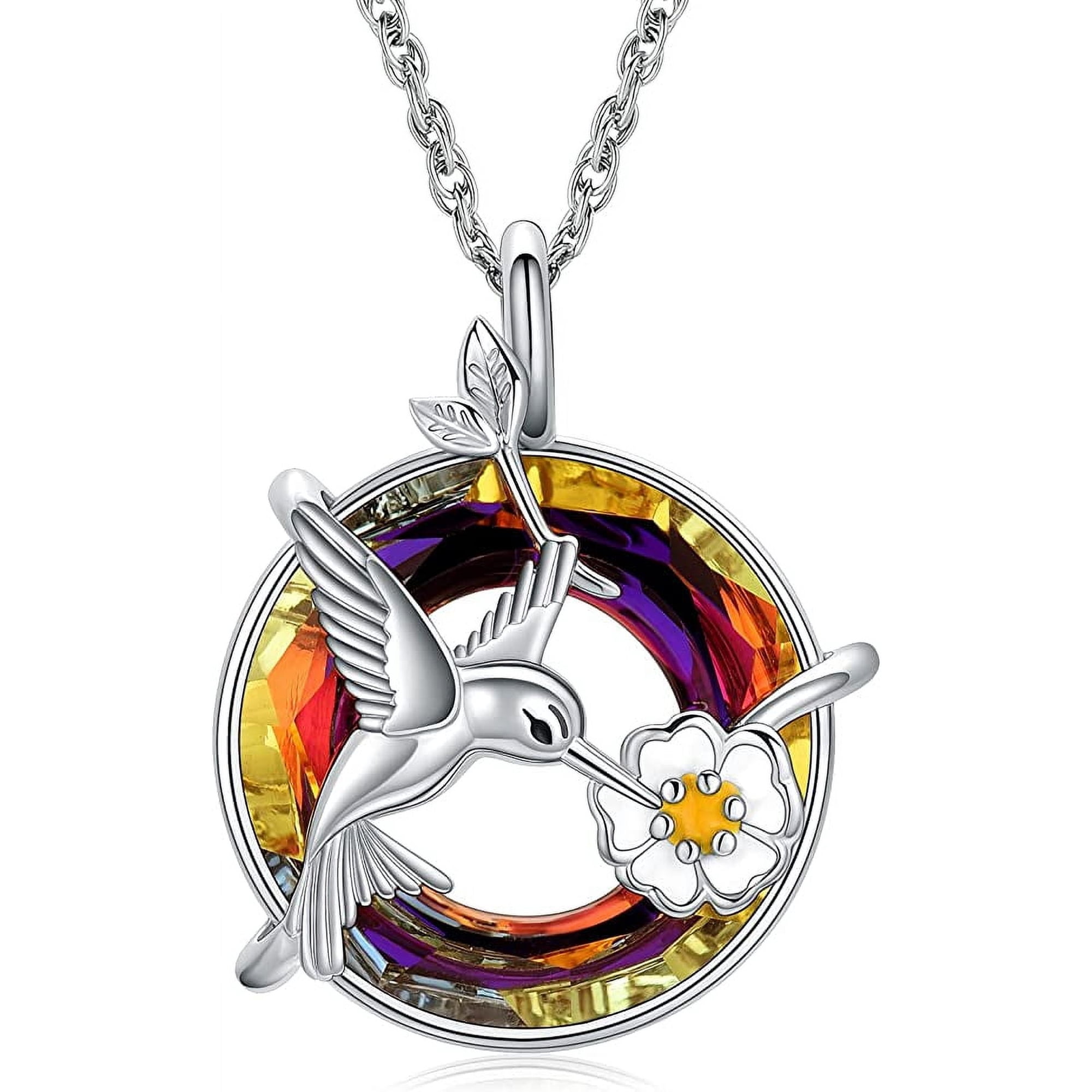 Red Cardinal Hummingbird Urn Necklace for Ashes Stainless Steel with Crystal Cremation Jewelry W/ Funnel Filler Keepsake Memory Jewelry for Women for Ashes of Loved Ones