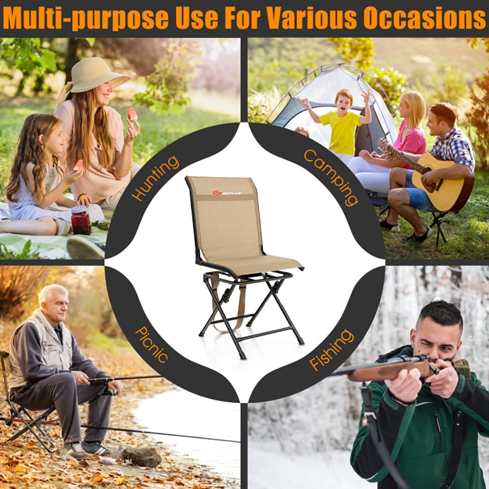Aimee Lii All-weather Outdoor Foldable 360-Degree Swivel Chair with Iron Frame, Portable Chairs for Adults, Comfy Outdoor Chair, Brown Aimee Lii All-weather Outdoor Foldable 360-Degree Swivel Chair with Iron Frame, Portable Chairs for Adults, Comfy Outdoor Chair, Brown