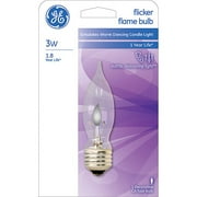 GE Incandescent 3Watt, Crystal Clear Decorative Flicker Flame Light
