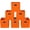 Orange, variant on Set of 3 – 11x11x11 Creamy White Gold Foldable Fabric Storage Bins – With Handles for Clothes & Accessories