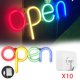 thumbnail image 1 of Letrero de neón abierto LNGOOR para escaparates, 18 x 35 cm, LED, ideal para negocios, dispensarios de CBD, masajes, tiendas de tatuajes, bares, bares, barberías y tiendas minoristas., 1 of 5