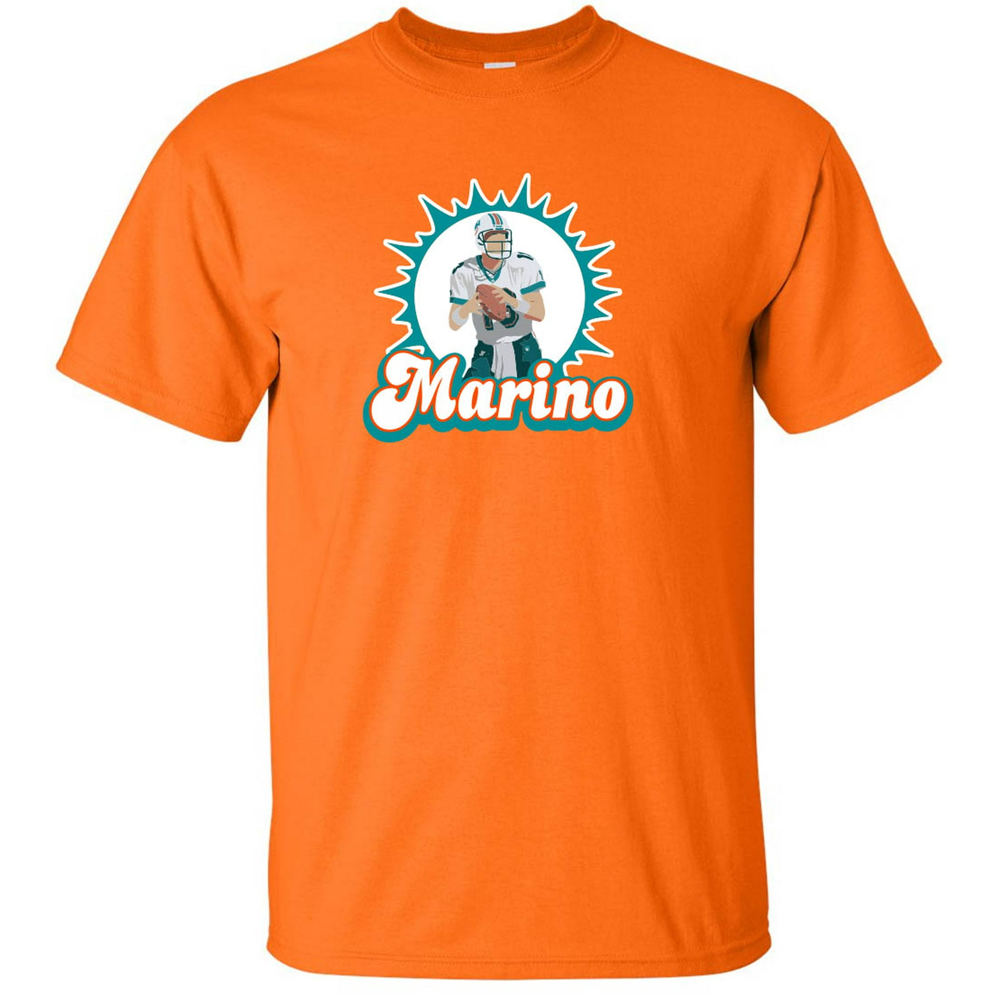 Shedd Shirts Dolphins Dan Marino Logo T-Shirt, Women's, Size: 5XL, Orange