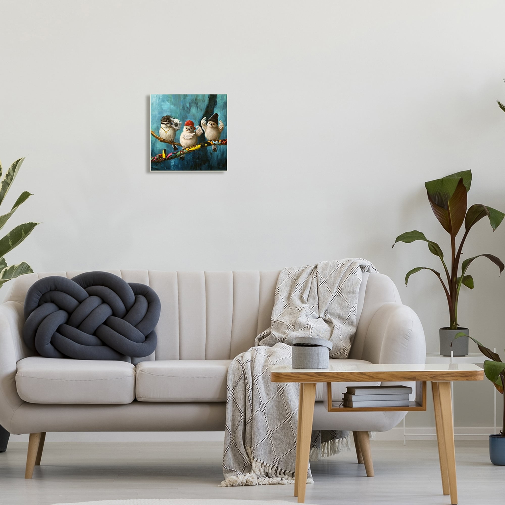 Stupell Industries Hip Hop Bird Trio Urban Graffiti Tree Boombox,12 x 12, Design by Lucia Heffernan