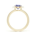 thumbnail image 2 of ANGARA Natural Vintage Style Claw-Set Round 1.45 ct Tanzanite Halo Ring in 14K Yellow Gold for Women (Size-7mm) | December Birthstone, Anniversary, Jewelry Gift for Women | Natural Tanzanite Ring, 2 of 8