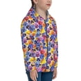 thumbnail image 5 of Sigee The Garden Tricolor Pansy Flower for Teenage Zip Up Hoodies Long Sleeve Sweatshirts-Small, 5 of 6