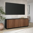 thumbnail image 2 of Lillian Rectangular TV Stand for TV's up to 75" in Black Grain/Satin Walnut, 2 of 6
