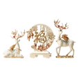 thumbnail image 4 of Juego de 3 estatuas de ciervos con caracteres chinos para decoración de mesa, estatuas de animales coleccionables para escritorio, regalo de boda Personaje de Fu blanco, 4 of 7