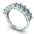 thumbnail image 2 of 2.61 ctw Wedding Band for Women - 18K White Gold Blue Moissanite Stackable Eternity Ring, 2 of 6