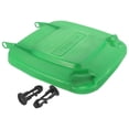 thumbnail image 2 of Green Plastic Trash Can Lid Cover for Outdoor Waste Bin, Weather-Resistant Garbage Can Top, 2 of 6
