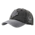 thumbnail image 2 of FKMJH Unisex Canada Maple Leaf Washed Cotton Baseball Cap Embroidered Color Block Dad Hat Adjustable Low Profile Vintage Outdoor Sports Cap Dark Gray,One Size, 2 of 8