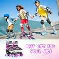 thumbnail image 7 of Roller Skates for Girls Boys Kids Toddler, 4 Sizes Adjustable Kids Roller Skates Outdoor Indoor with Light up Wheels / Purple Color (Size 3-6 US), 7 of 7