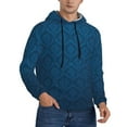thumbnail image 2 of Haiem Dark Blue Patterned Men's Hoodie with Kangaroo Pocket - Ideal Pullover Sweatshirt for Daily Wear, Travel, and Home-Small, 2 of 7