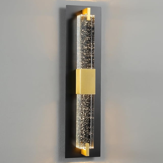 Strak Applique Murale Moderne à DEL 14 W à Intensité Réglable 3000 K Noir Or Intérieur