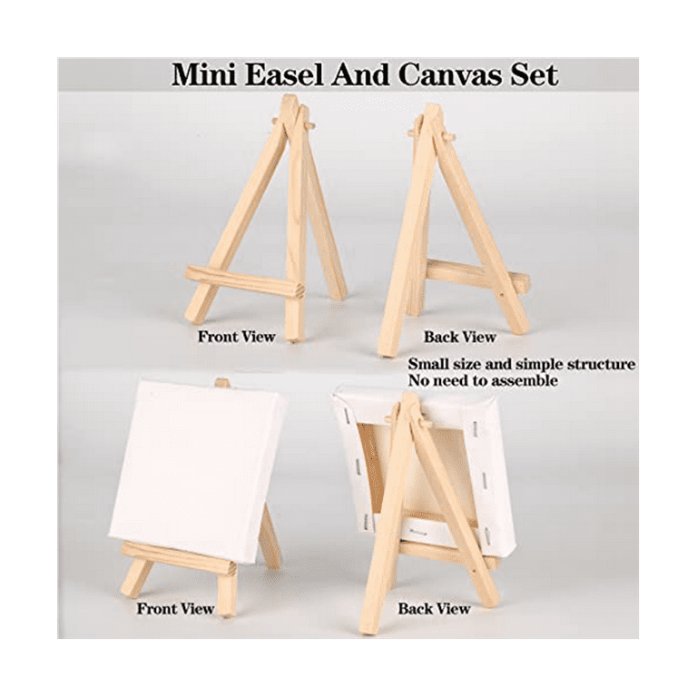 28 Pack Mini Canvas and Easel Set with Mini Watercolor Paint for Painting,  4X4inch Small Canvases for Painting 
