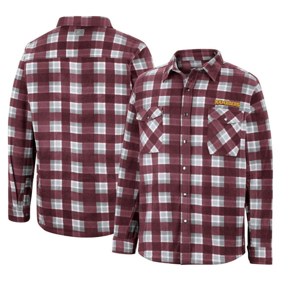 Men's Colosseum Maroon/White Loyola Chicago Ramblers Ellis Plaid Full-Snap Shirt Jacket
