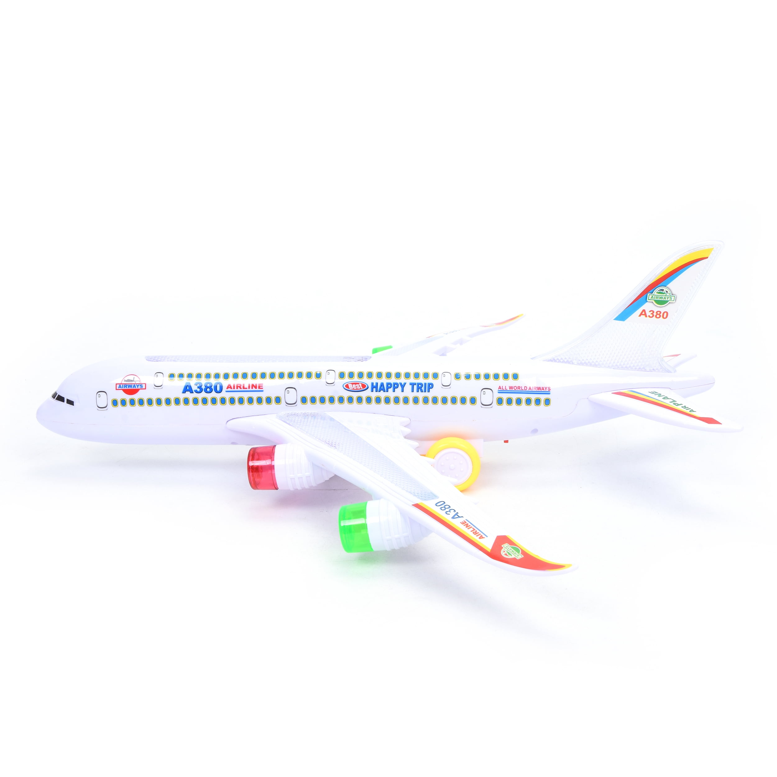 WonderPlay All Aboard! Bump & Go Airplane With Light & Sound - White