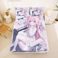 thumbnail image 5 of Erosebridal Pink Cartoon Girl Bed Sheets,Kawaii Japanese Pattern King Sheets For Kids 4pcs, 5 of 6
