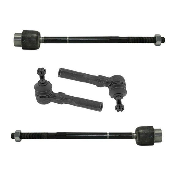 4 Pc Front Steering Outer and Inner Tie Rod Ends Kit with Female Threads at Rack End Fits select: 1999-2005 PONTIAC GRAND AM, 1997-2003 CHEVROLET MALIBU
