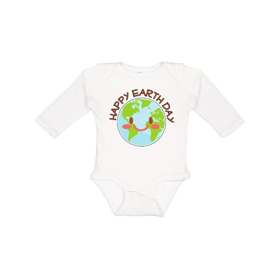Inktastic Happy Earth Day Boys or Girls Long Sleeve Baby Bodysuit