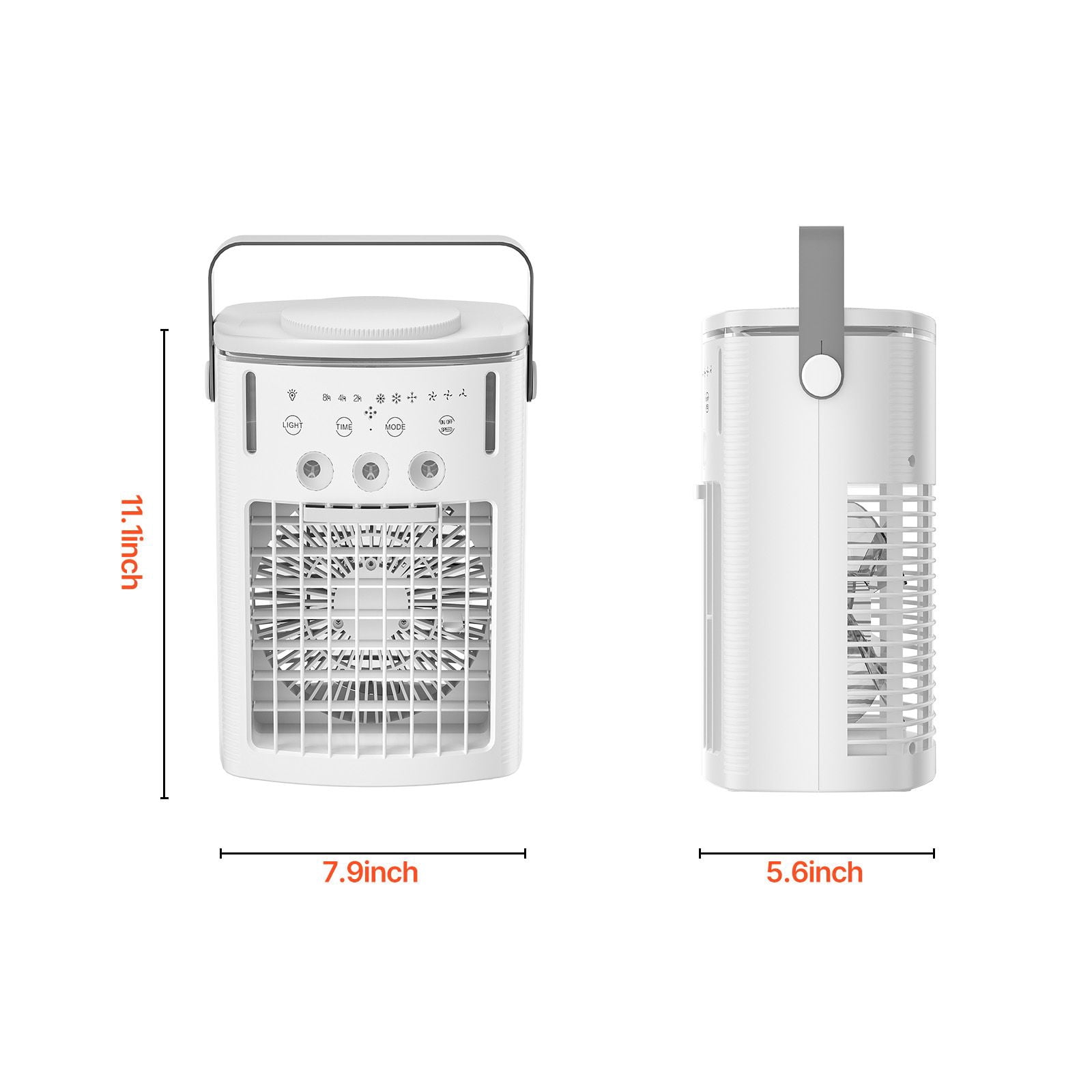 Portable Air Cooler 4-in-1 Fan/Humidifier/Air Cooler/7-Color Night Light 3 Speeds 3 Mist Levels 1000ml Tank Timer for Home Office Camping